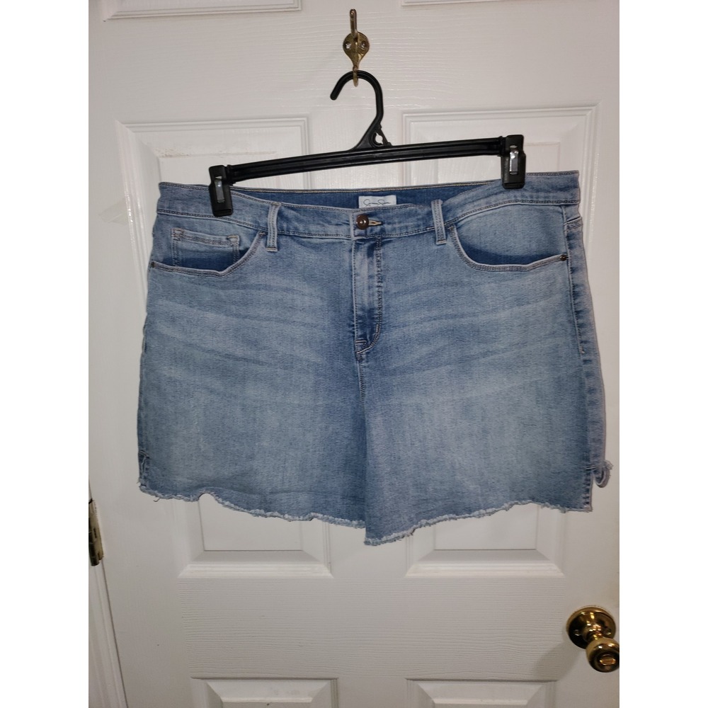 Jessica Simpson Womens Blue Denim Cut Off Shorts Medium Wash Size 16